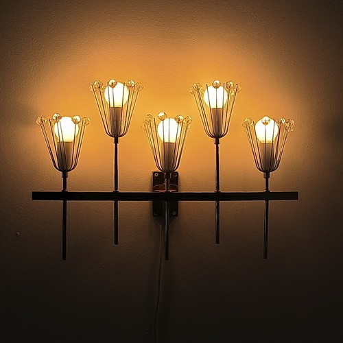 Wandleiste Wandlampe 50s Mid Century brass wall lamp Emil Stejnar Rupert Nikoll - Picture 3 of 12