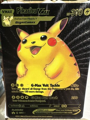 Pikachu VMAX Black Foil Fan Art Hp310 NM | eBay