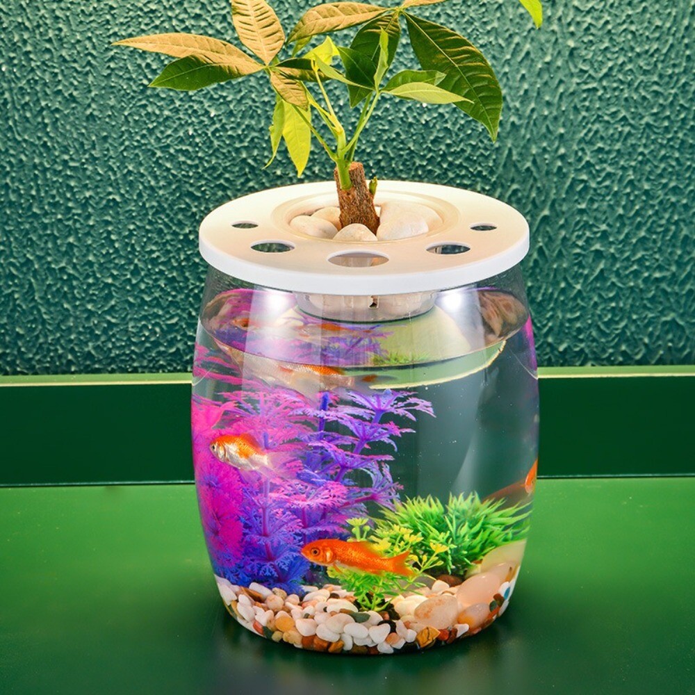 Plastic Hydroponic Vase Transparent Flower Pot Fish Tank Office Desktop
