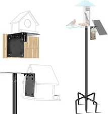 Ottsuls Bird Feeder Pole, 109 Inch Heavy Duty Bird House Pole Kit for Outdoors,