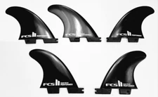 GENUINE FCSII GLASS FLEX SMALL PERFORMER 5 FIN SET W/QUAD SURFBOARD FINS