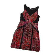 - Ecote Bodycon Mini Dress with Black Lace Accent SMALL