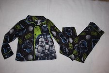 Boys L/S Flannel Pajamas Set STAR WARS DARTH VADER STORM TROOPERS Size S 6-7