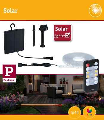 Paulmann LED Stripe Solar RGB inkl. Fernbedienung 5m Dimmbar mit Timer IP44