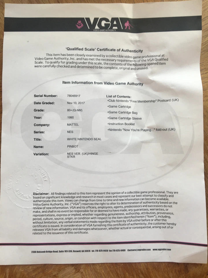 Nintendo NES Game: Pin-Bot VGA GRADED PAL-UK WATA CGA - Image 3 of 3