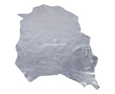 Silver Super Soft Garment Quality Real Leather Lambskin Napa Skins 6 to 7 SQ FT