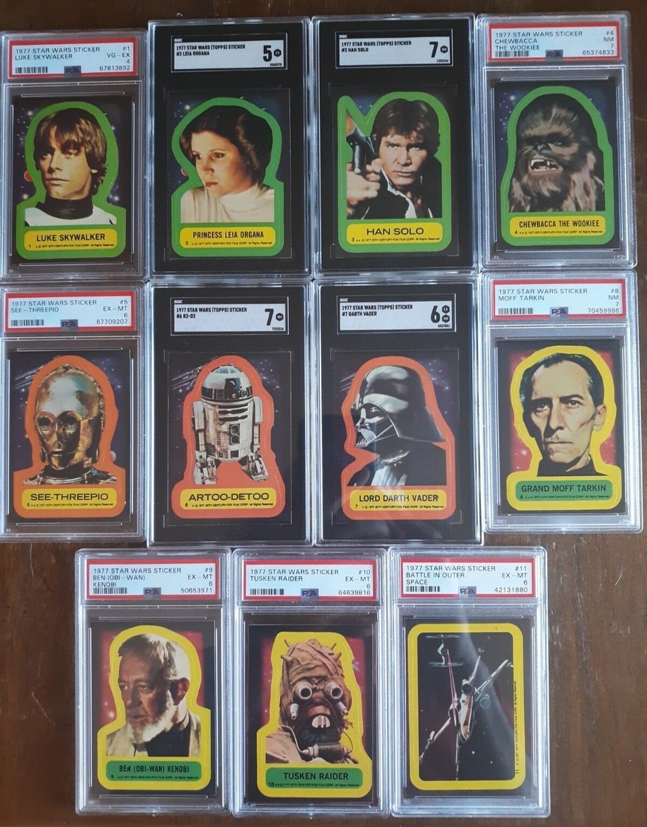 1977 Topps Star Wars Ser 1 Stickers Complete Set (11) Graded PSA