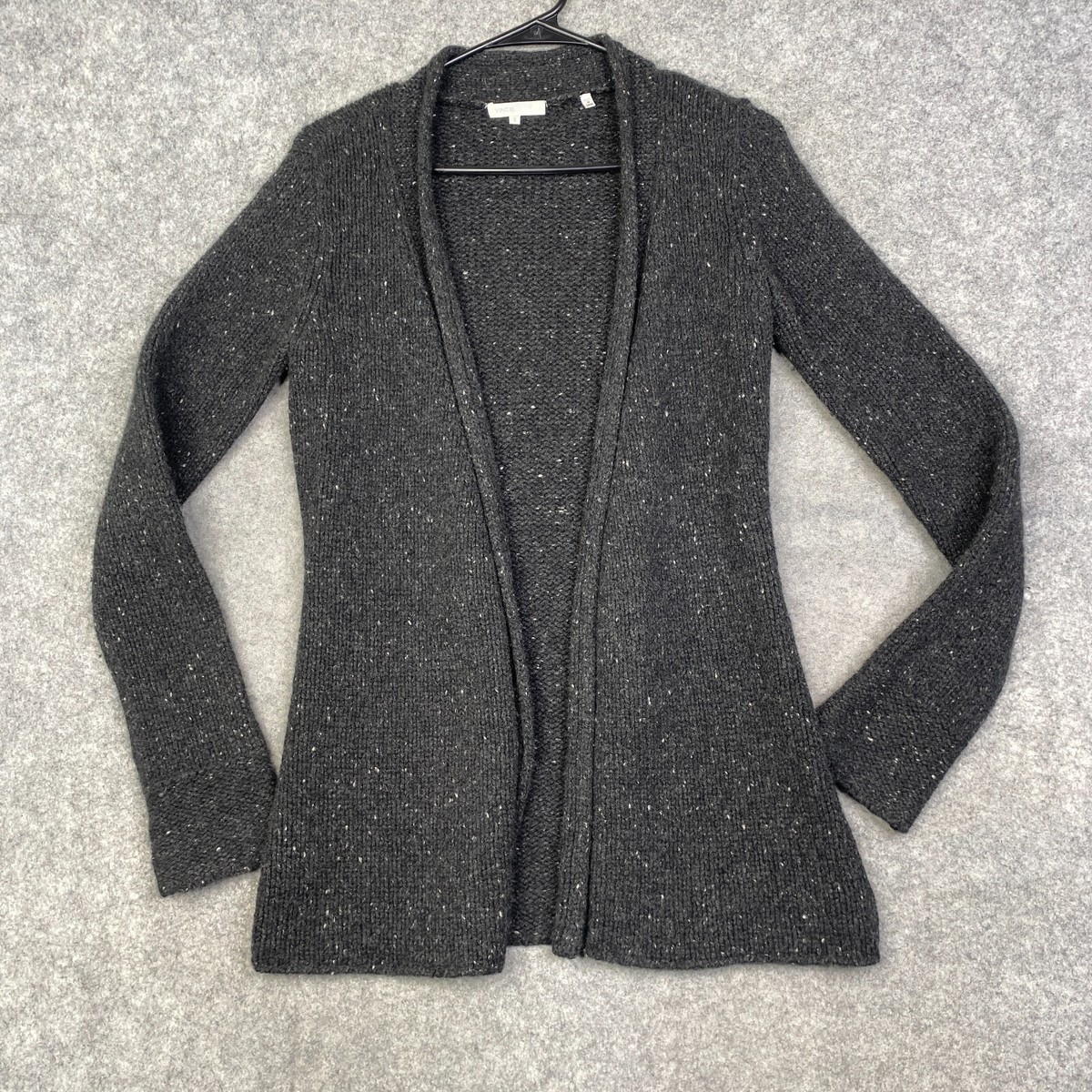 Vince Cashmere Open Cardigan Sweater Coat Pockets Size Small Speckled