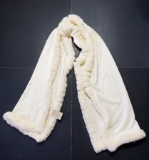 NEW La Fiorentina Faux Fur Ivory Scarf One Size