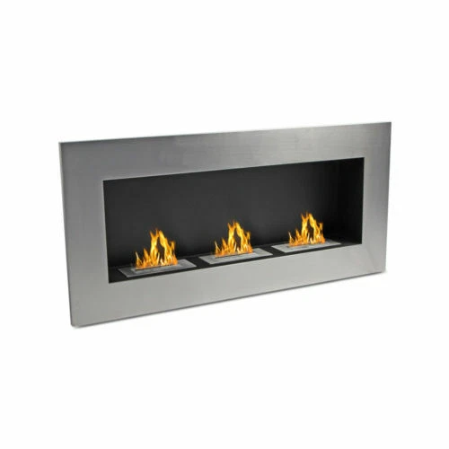 WOLFIRE® Ventless 59u0026#034; Wall Mount Fireplace Ethanol Heater w/ Stainless  3 Burner | eBay