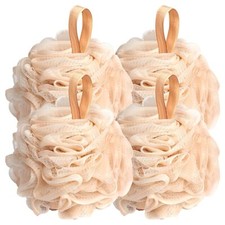 4 Pack Charcoal Bath Loofah Sponge 60G Large Shower Mesh Soft Body Scrubber