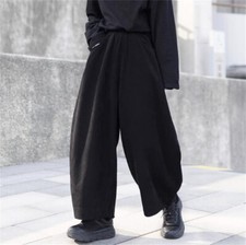 Japanese women's street style high waisted wide leg pants autumn winter trousers