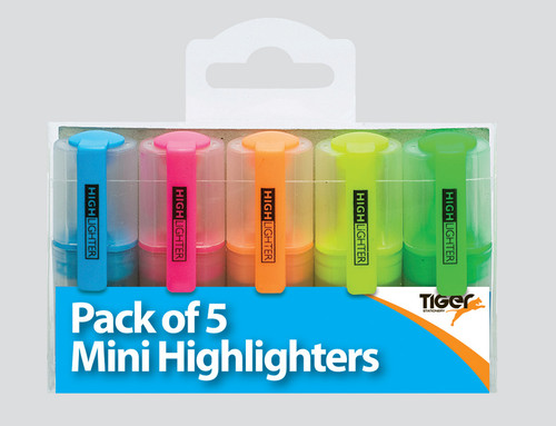 MINI HIGHLIGHTER PENS FLUORESCENT OFFICE SCHOOL NEON MARKER PENS PACK