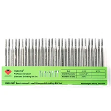 30 Pcs 2mm Diamond Drill Bits Bur for Dremel Lapidary Tools for Stone Glass Tile
