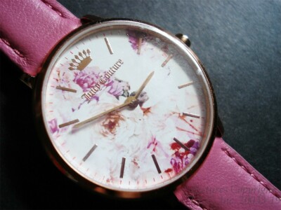 Juicy Couture Ultra Slim Leather Strap Rose Gold Pink  display picture 3