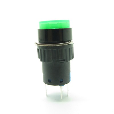 mxuteuk 5pcs 16mm DC12V Momentary LED Push Button Switch Round Cap 1 NO 1 NC SPDT ON/OFF Switch with Lamp 5 color Light CB16AY-11D-DC12V