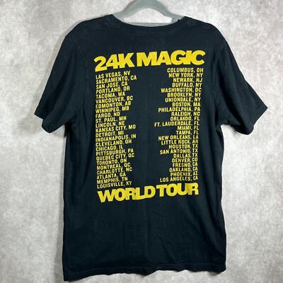ブルーノマーズ 24Kmagic world tour2018 ツアーTシャツ Bruno Mars 24K Magic World Tour Shirt Mens Large Black