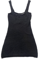 Free People Dress Womens Small Black Tank Back Button FP Beach Viscose Mini
