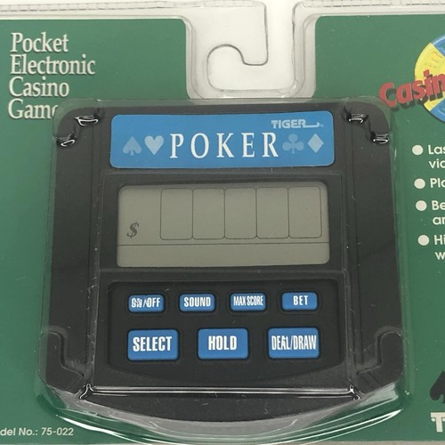 Tiger Electronics Handheld Poker Pocket Electronics Casino Game Vintage 1994 New - Picture 2 of 12
