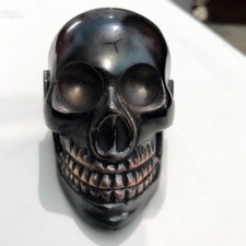 Vintage Style Solid Bras Style Skull Head Handle For Walking Stick Canes Shaft