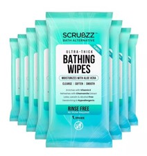 Extra Large Adult Bathing Wipes - Disposable Body 10 Count Pack of 8