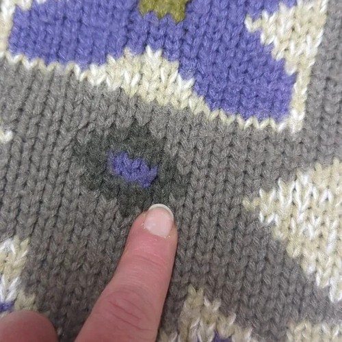 Vintage McGregor Southwest Aztec Y2K Heavy Pullover Sweater Tan Grey Purple READ - Picture 12 of 12