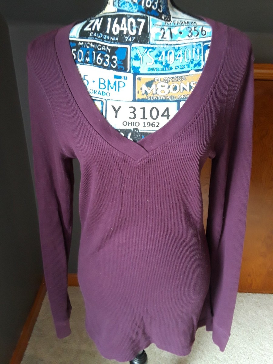 トップス K Vanity Women's Sweater Purple Long Sleeve Thermal Top Size XL | eBay