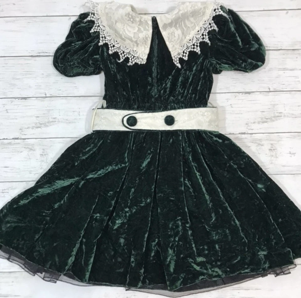 Vestido vintage de terciopelo negro Jayne Copeland para niños talla 5 Foto 4 de 4