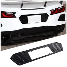 Black Aluminum alloy Rear License Plate Backing Cover For Corvette C8 2020-2025