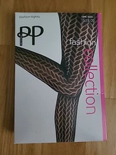 Pretty Polly NPAYK7 Leaf Net Pattern Tights Black One Size