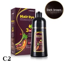 Dark Brown MEIDU Hair Dye Shampoo Instant 500ml 100 Gray coverage.Ammonia Free.