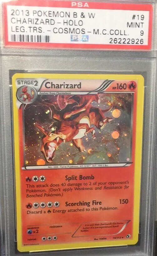 Charizard Cosmos Holo Legendary Treasures Psa 9 Mint Holo Bleed