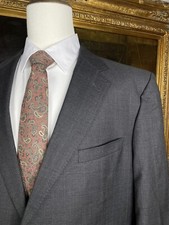 Jos A Bank Signature Gold 46R Gray Subtle Windowpane Wool 2 Btn Blazer Jacket