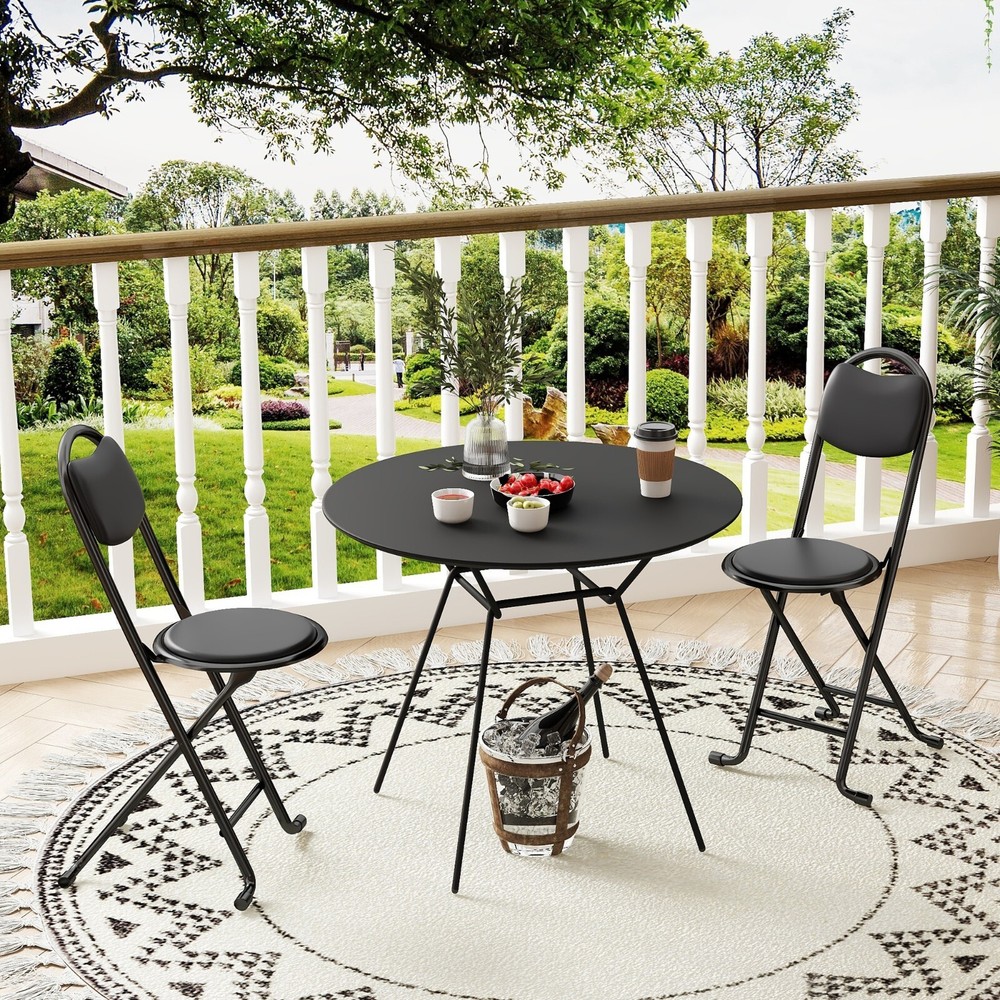 2pcs Portable Folding Stool with Backrest & Cushion