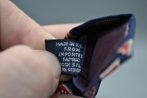 Polo Ralph Lauren Silk Tie Blue W/Red Tan Medallion Hand Made USA 3”W - Picture 6 of 6