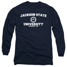 Jackson State Adult Long Sleeve T-Shirt Circle Logo, Navy, S-3XL