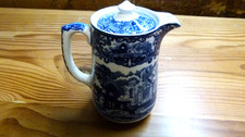 Antique/vintage George Jones And Sons Blue And White Coffee/hot Water Jug