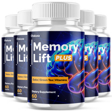 5 Pack Memory Lift Brain Maximum Support Supplement Formula 300 Capsules
