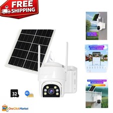 HD 360  Solar-Wireless 4G Security Camera with Color Night Vision  2-Way Audio