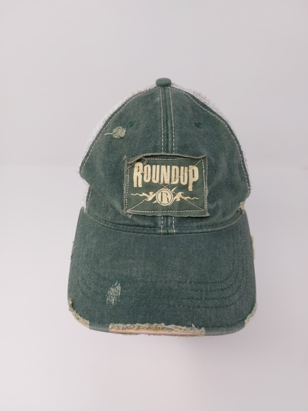Roundup Distressed Snapback Hat Adjustable Mesh B… - image 2