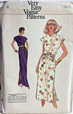 Very Easy Vogue Doubles #7386 Misses  Dress Belt Loose Fitting Sz E 14-16 Unc FF