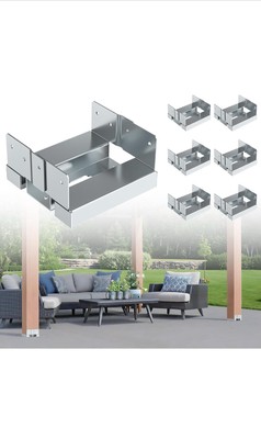 6x6 Post Base Adjustable Wood Post Brackets for Concrete for Deck 