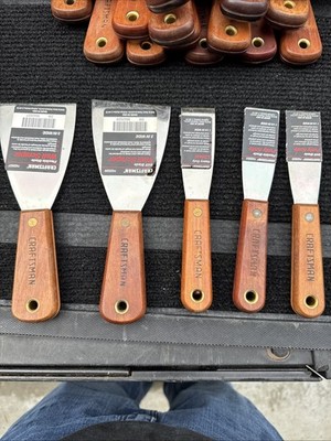 Rare 5pc Sears Craftsman USA Nos Wall Scraper Knife Chisel Putty Set Rosewood