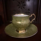 Elizabethan Vintage Sovereign Teacup & Saucer Set – Heavy Gold Gilding Rare