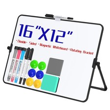 Dry Erase White Board, 12" x 16" Magnetic Desktop Whiteboard with Stand, Port...