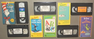5 VHS lot - Dr. Seuss - Cat in the Hat Comes Back, Are You My Mother, ABC Grinch