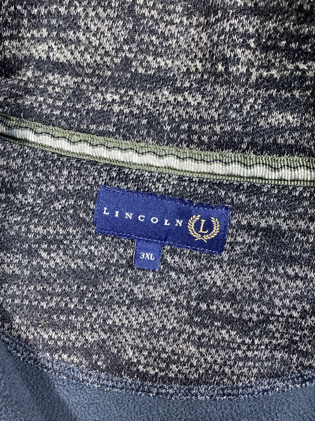 Lincoln 3 XL Zip Neck Sweatshirt / Jumper Vintage Mens Sku 040 image 2