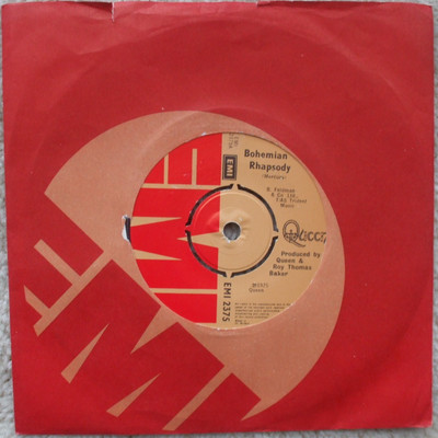Queen - Bohemian Rhapsody / I'm In Love With My Car 4 prong centre A2 / B1 press