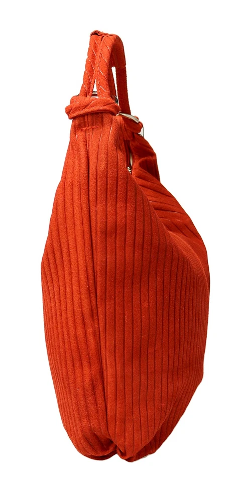 Bolso de Hombro Pierre Cardin Cuero Rojo Grande Hobo Gamuza Relajada Foto 3 de 4