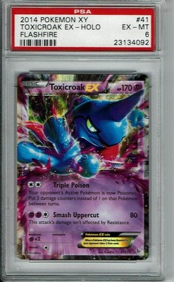 2014 POKEMON 41 TOXICROAK EX FLASHFIRE PSA 6